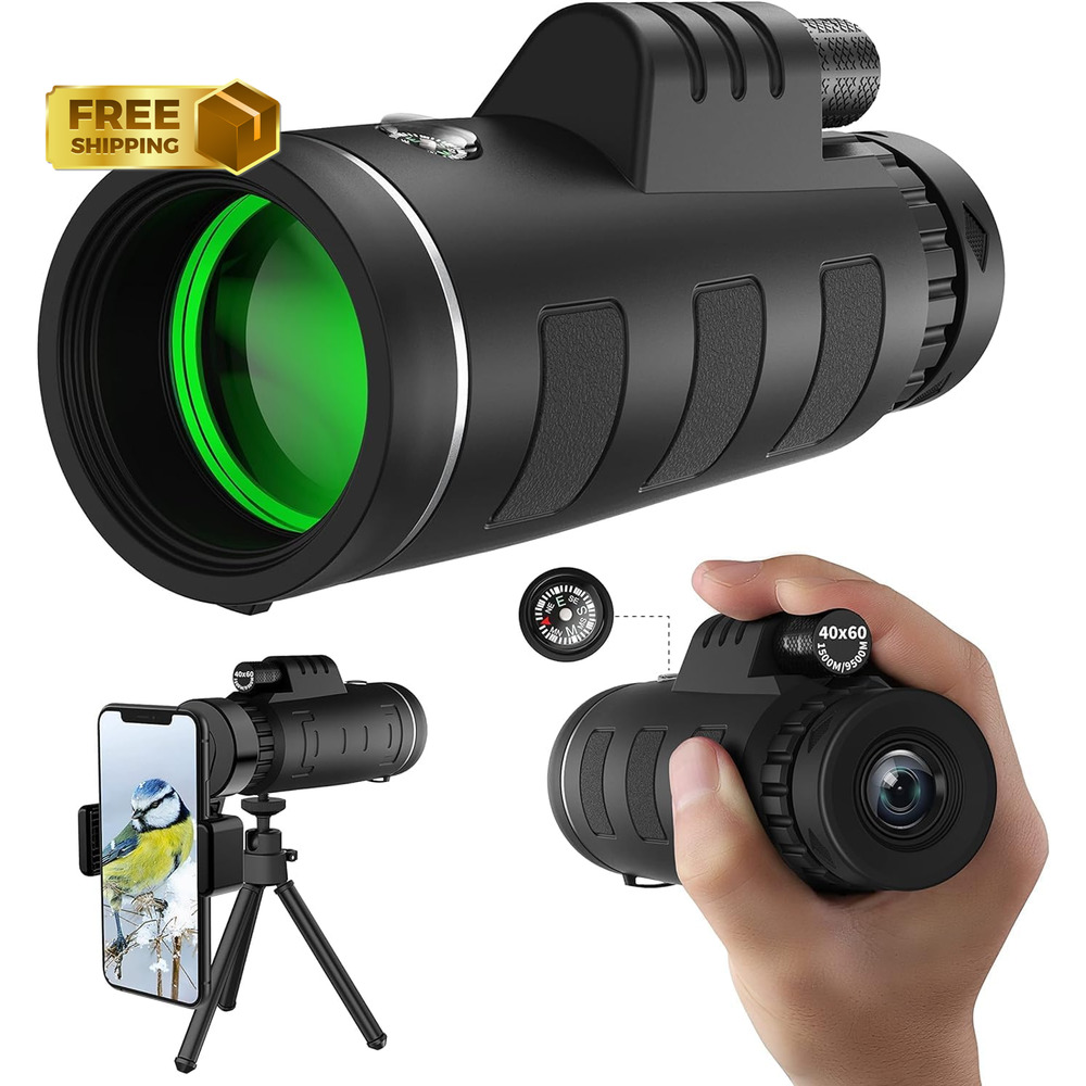 High Definition Monocular Telescope Wildlife Hunting Camping Travelling Adapter